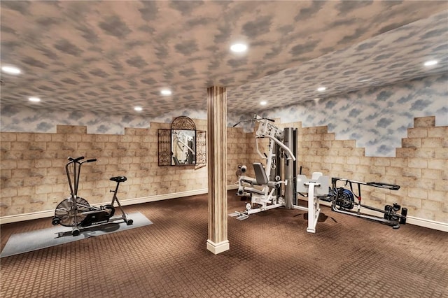 7023 Fair Oaks Dr, Export, PA 15632 - exercise room featuring recessed lighting and carpet flooring