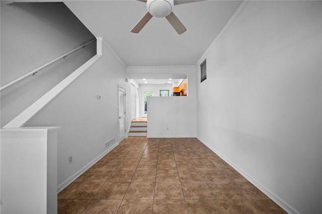 47 S 16th St, South Side, PA 15203 - hallway with crown molding and stairs