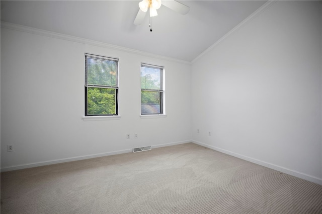 47 S 16th St, South Side, PA 15203 - unfurnished room featuring crown molding, vaulted ceiling, ceiling fan, and light carpet