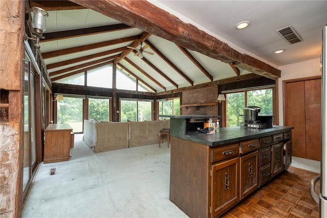 117 Stoneys Ln, Lehigh Twp, PA 16063 - kitchen with healthy amount of natural light, dark countertops, and recessed lighting
