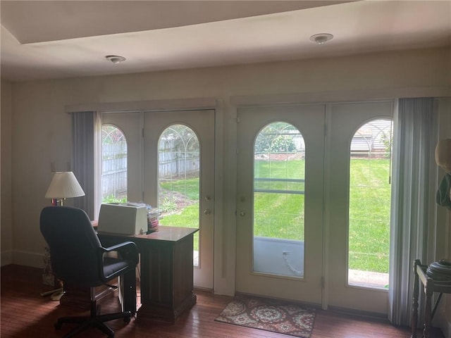 766 6th St, Beaver, PA 15009 - home office with healthy amount of natural light and dark wood-type flooring
