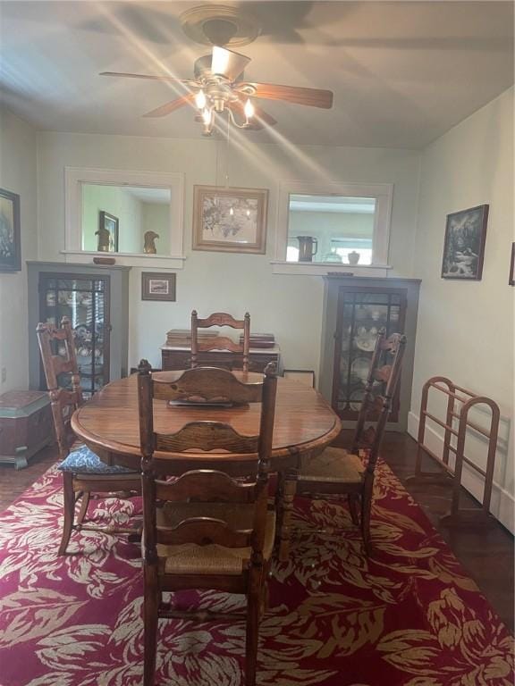 766 6th St, Beaver, PA 15009 - dining room featuring wood finished floors and a ceiling fan