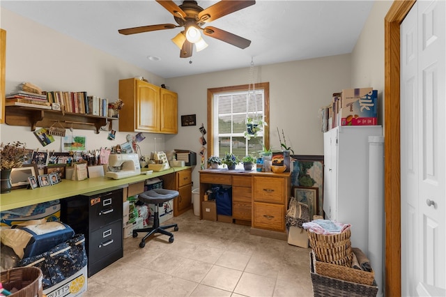 840 Sunol Rd, Deer Creek, PA 16314 - office space with ceiling fan and light tile patterned floors