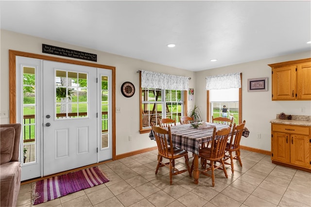 840 Sunol Rd, Deer Creek, PA 16314 - dining room with light tile patterned floors and recessed lighting