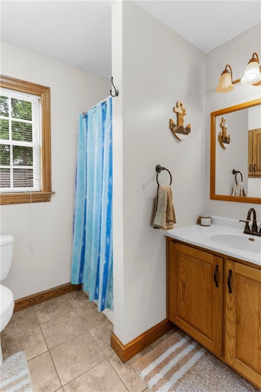 840 Sunol Rd, Deer Creek, PA 16314 - full bathroom with vanity, curtained shower, and tile patterned flooring
