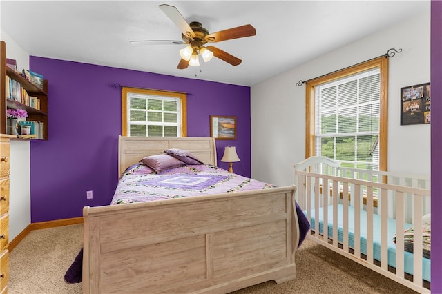 840 Sunol Rd, Deer Creek, PA 16314 - bedroom with carpet floors and a ceiling fan