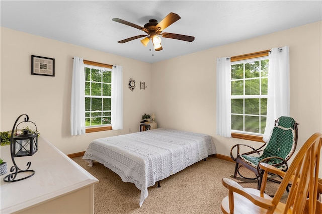 840 Sunol Rd, Deer Creek, PA 16314 - bedroom with multiple windows, carpet flooring, and ceiling fan
