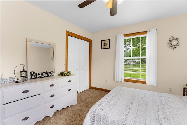 840 Sunol Rd, Deer Creek, PA 16314 - carpeted bedroom featuring a closet and a ceiling fan