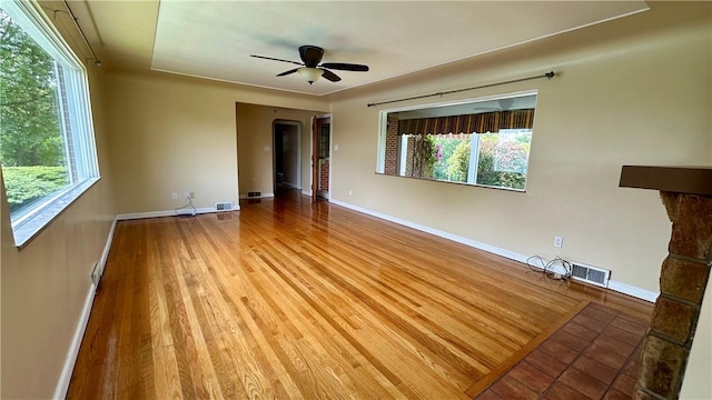 2231 Dellenbaugh Rd, Frazer, PA 15084 - spare room with healthy amount of natural light, wood finished floors, and a ceiling fan