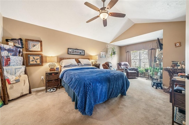 74 Quail Run, Unity Twp, PA 15601 - bedroom featuring carpet, vaulted ceiling, and ceiling fan