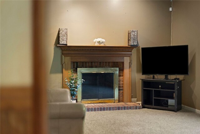 403 Lundy Ct, Cranberry Twp, PA 16066 - living room featuring carpet flooring and a fireplace