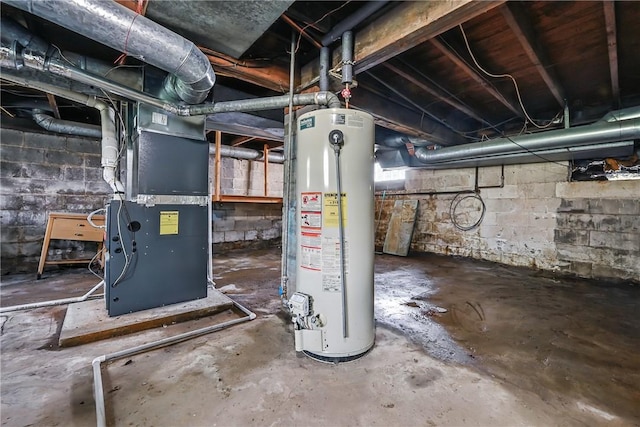816 Wheatland Rd, Shenango Twp Mer, PA 16159 - unfinished below grade area featuring water heater and heating unit