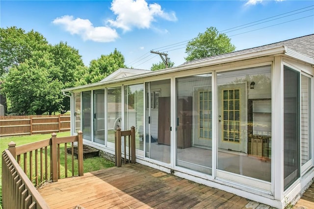 816 Wheatland Rd, Shenango Twp Mer, PA 16159 - wooden deck with a sunroom