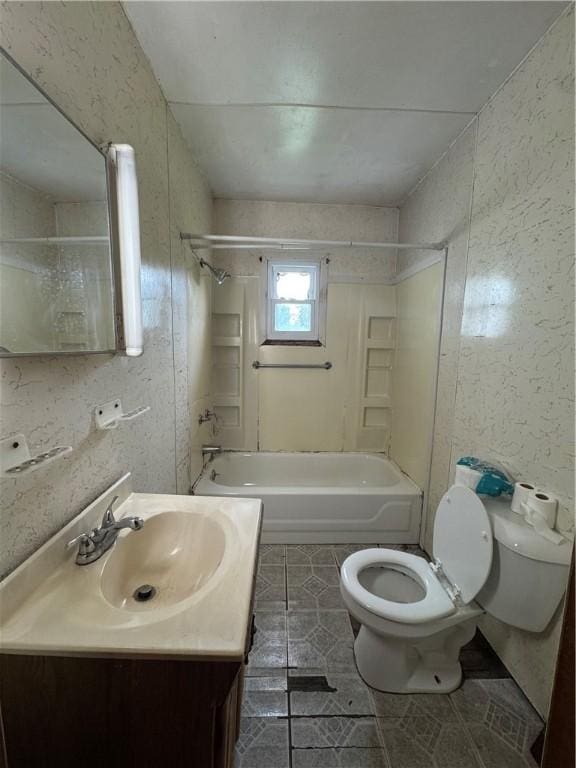 2193 Springhill Furnace Rd, Springhill Twp, PA 15478 - full bathroom with shower / bath combination, vanity, tile patterned flooring, and a textured wall