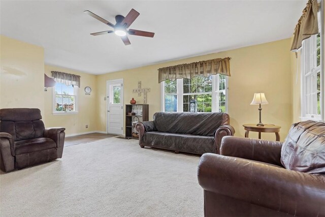 190 Wexford Bayne, Pine Twp Nal, PA 15090 - living room with a ceiling fan and carpet floors