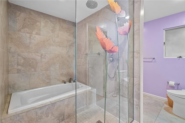 133 Hartwood Dr, Point Breeze, PA 15208 - full bathroom with tiled shower, tiled tub, and tile patterned flooring