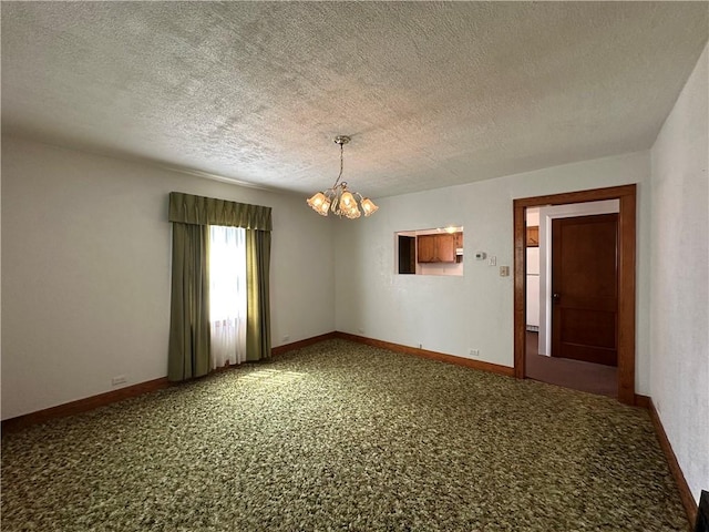 11637 State Route 85, Rayburn Twp, PA 16201 - spare room featuring carpet, a chandelier, and a textured ceiling