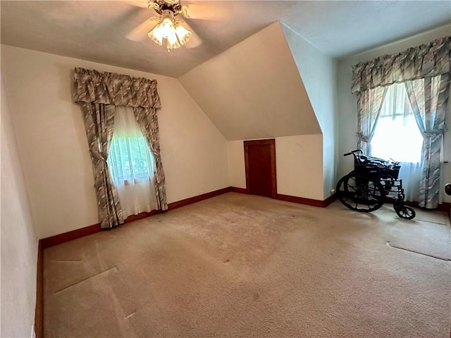 11637 State Route 85, Rayburn Twp, PA 16201 - additional living space with ceiling fan, carpet floors, and lofted ceiling