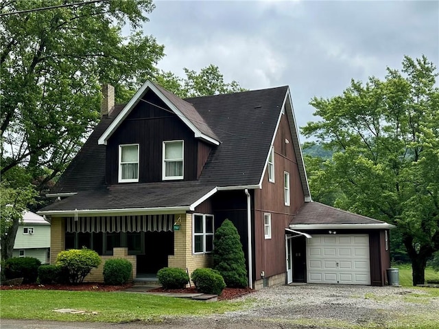 11637 State Route 85, Rayburn Twp, PA 16201 - view of front of home featuring a garage, driveway, a chimney, and roof with shingles