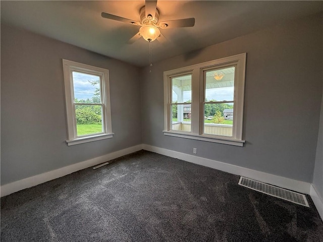 4352 Ellwood Rd, Wayne Twp Law, PA 16101 - spare room with dark carpet and a ceiling fan