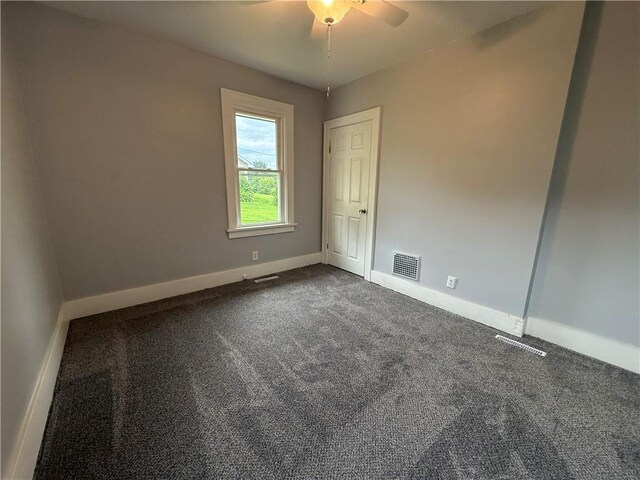 4352 Ellwood Rd, Wayne Twp Law, PA 16101 - spare room featuring a ceiling fan and dark carpet