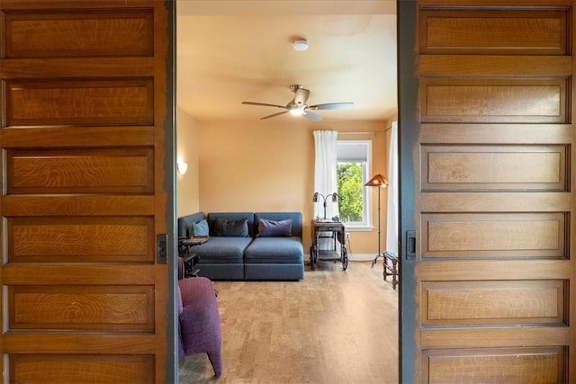548 Penn St, Verona, PA 15147 - stairs featuring ceiling fan and wood finished floors