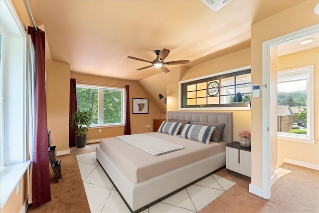 548 Penn St, Verona, PA 15147 - bedroom with carpet floors, ceiling fan, and vaulted ceiling