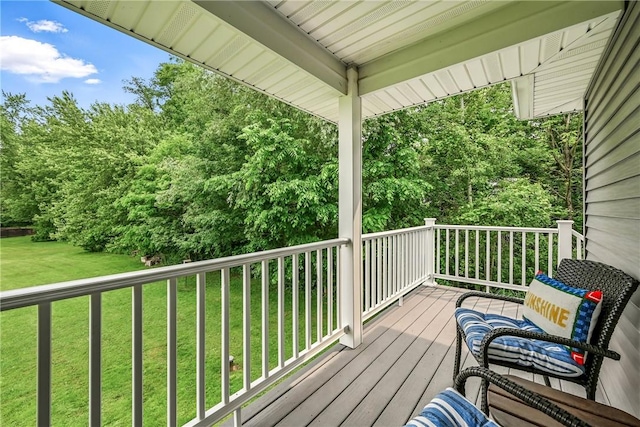 11504 N Shore Dr, Conneaut Lake Cra, PA 16316 - wooden deck featuring a yard