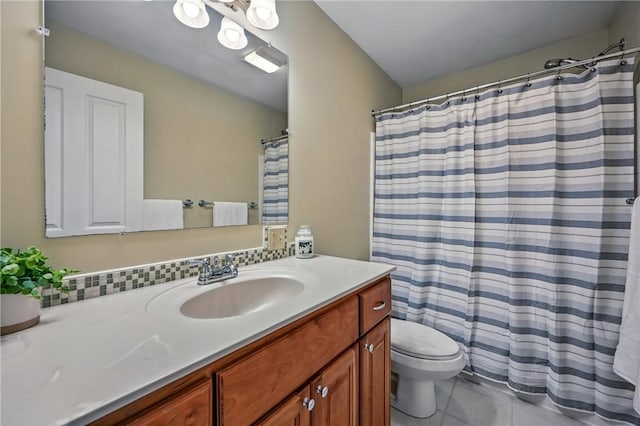11504 N Shore Dr, Conneaut Lake Cra, PA 16316 - full bathroom featuring vanity, tile patterned floors, and curtained shower