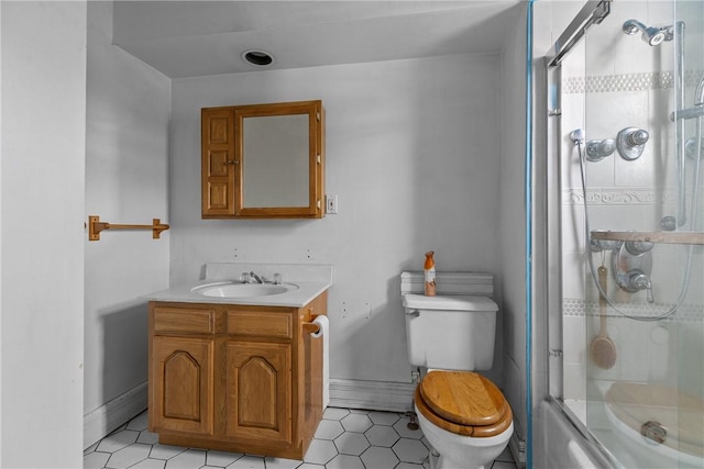 330 Jefferson Ave, City Of Washington, PA 15301 - full bath featuring tile patterned floors, vanity, and enclosed tub / shower combo