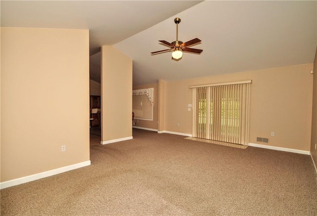 23 Naples Dr, North Union Twp, PA 15401 - carpeted spare room with a ceiling fan and lofted ceiling