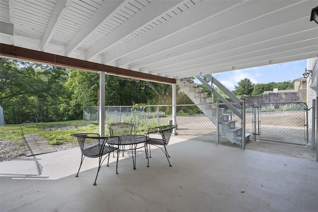 95 Karen Dr, Buffalo Twp Wsh, PA 15301 - view of patio / terrace with outdoor dining space, stairway, and a gate