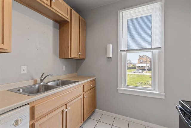 150 Frank St, Whitaker, PA 15120 - kitchen featuring white dishwasher, stove, light countertops, and light tile patterned floors