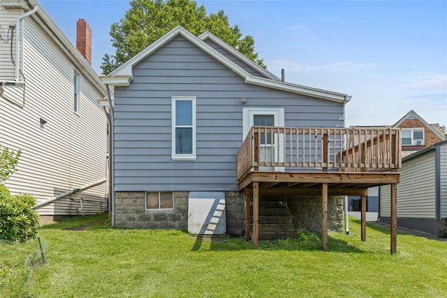 150 Frank St, Whitaker, PA 15120 - rear view of house featuring a yard and a wooden deck
