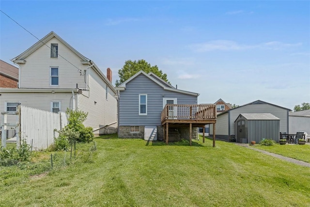 150 Frank St, Whitaker, PA 15120 - back of property with a storage shed and a wooden deck