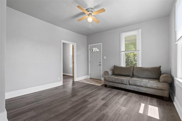 150 Frank St, Whitaker, PA 15120 - living area featuring wood finished floors and ceiling fan