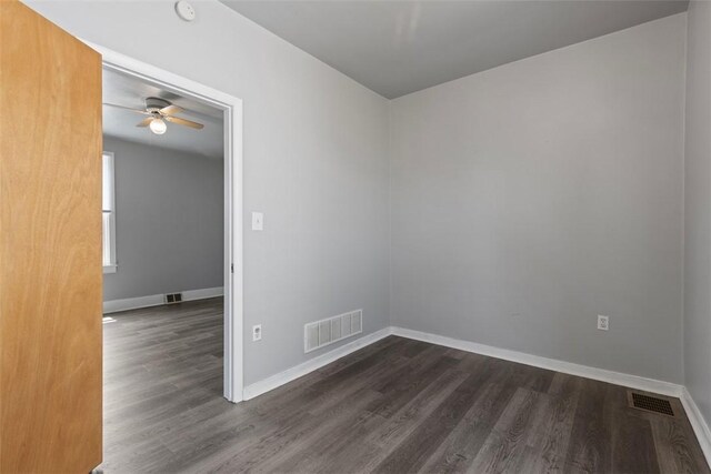 150 Frank St, Whitaker, PA 15120 - empty room with dark wood-style floors and ceiling fan