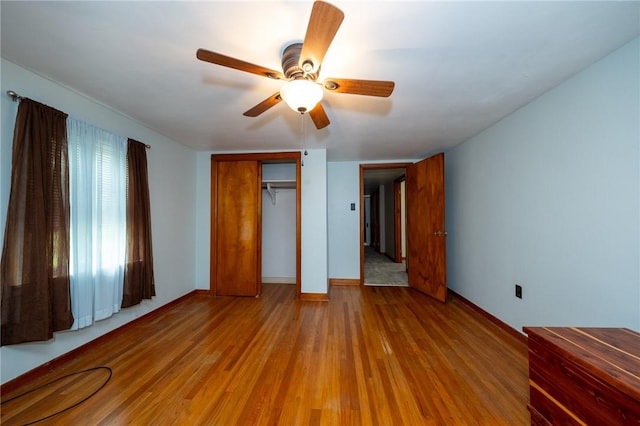 1539 Dime Rd, Parks Twp, PA 15690 - unfurnished bedroom with wood finished floors, a closet, and a ceiling fan