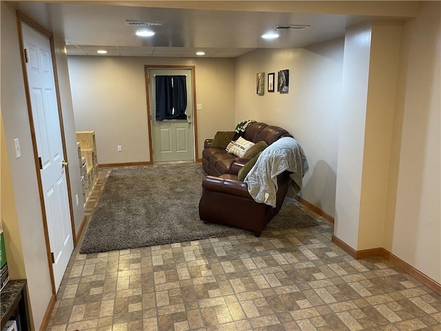 10240 Roseway Blvd, North Huntingdon, PA 15642 - living room featuring brick patterned flooring and recessed lighting