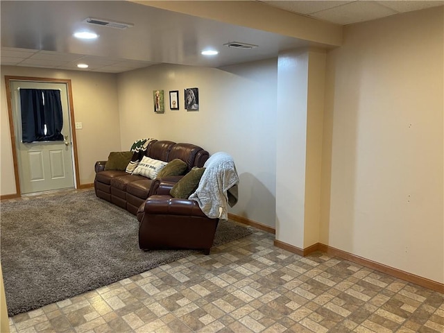 10240 Roseway Blvd, North Huntingdon, PA 15642 - living room featuring brick patterned flooring and recessed lighting