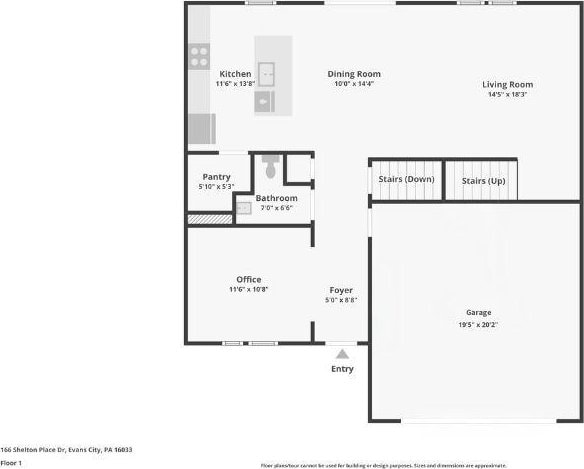 346 Leslie Farms Dr, Connoquenessing Boro, PA 16033 - view of floor plan / room layout