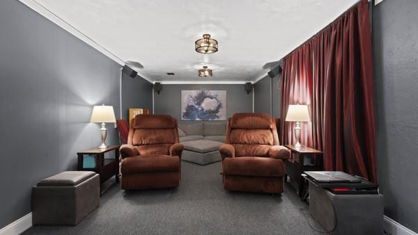 1657 Pembroke Dr, Pittsburgh, PA 15243 - cinema room featuring crown molding and carpet flooring