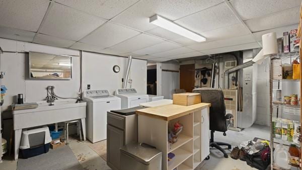 1657 Pembroke Dr, Pittsburgh, PA 15243 - finished basement featuring separate washer and dryer and a drop ceiling