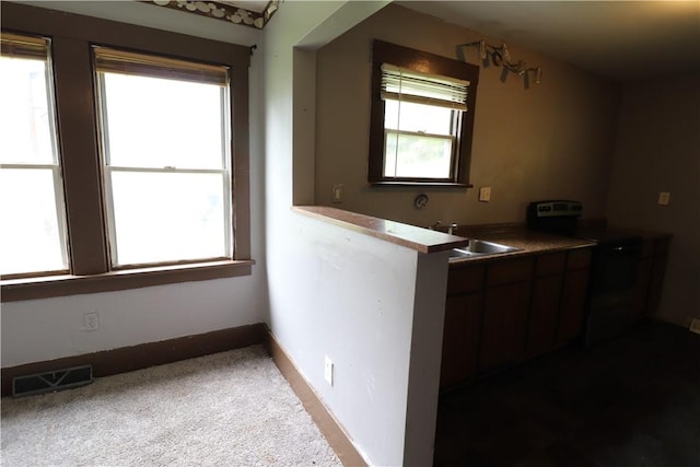 1700 Grall Ave, Shaler, PA 15209 - kitchen with range and carpet flooring