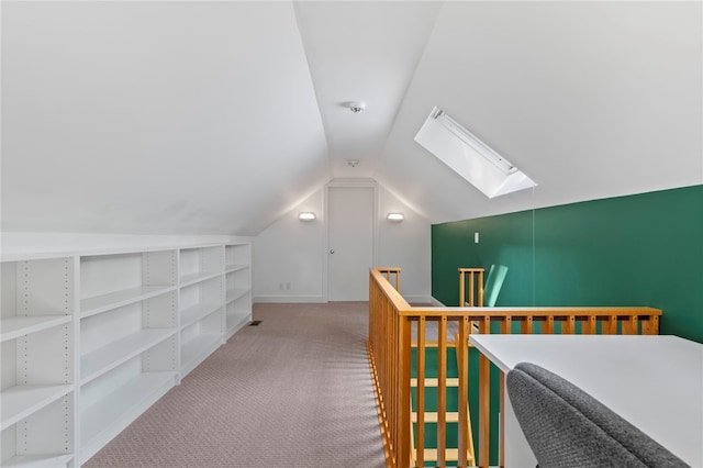241 W Chapel Ridge Rd, Fox Chapel, PA 15238 - bonus room with a skylight, vaulted ceiling, carpet floors, and built in shelves