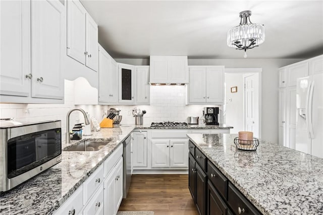 2805 Hamilton Ave, Shaler, PA 15116 - kitchen featuring stainless steel appliances, white cabinets, and dark wood finished floors