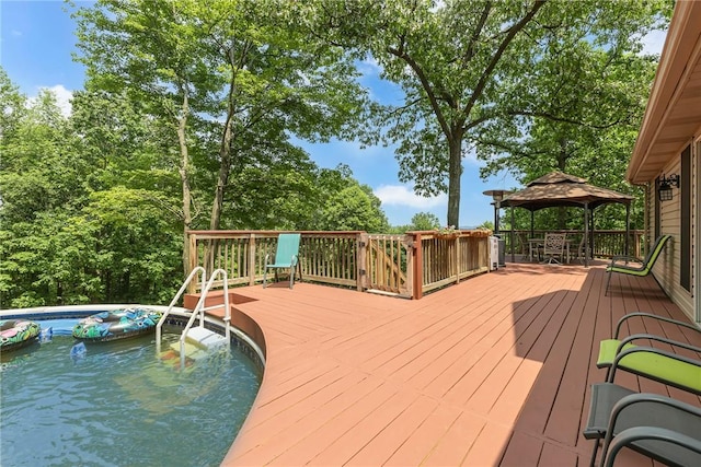 3824 Ridge Rd, Independence Bea, PA 15001 - deck with a gazebo and an outdoor pool