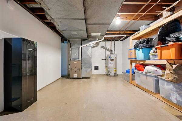 108 E Oakwood Way, Neshannock Twp, PA 16105 - unfinished basement with water heater and heating unit