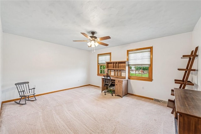 1007 Braemar Dr, Penn Twp Wml, PA 15644 - sitting room with a ceiling fan, light carpet, and an office area