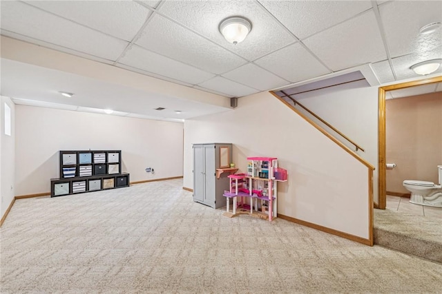 1007 Braemar Dr, Penn Twp Wml, PA 15644 - rec room with carpet flooring and a paneled ceiling